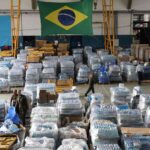 Doações para tragédia climática de 2024 no Rio Grande do Sul armazenadas no hangar da Base Aérea de São Paulo. (Foto: Rovena Rosa/Agência Brasil )